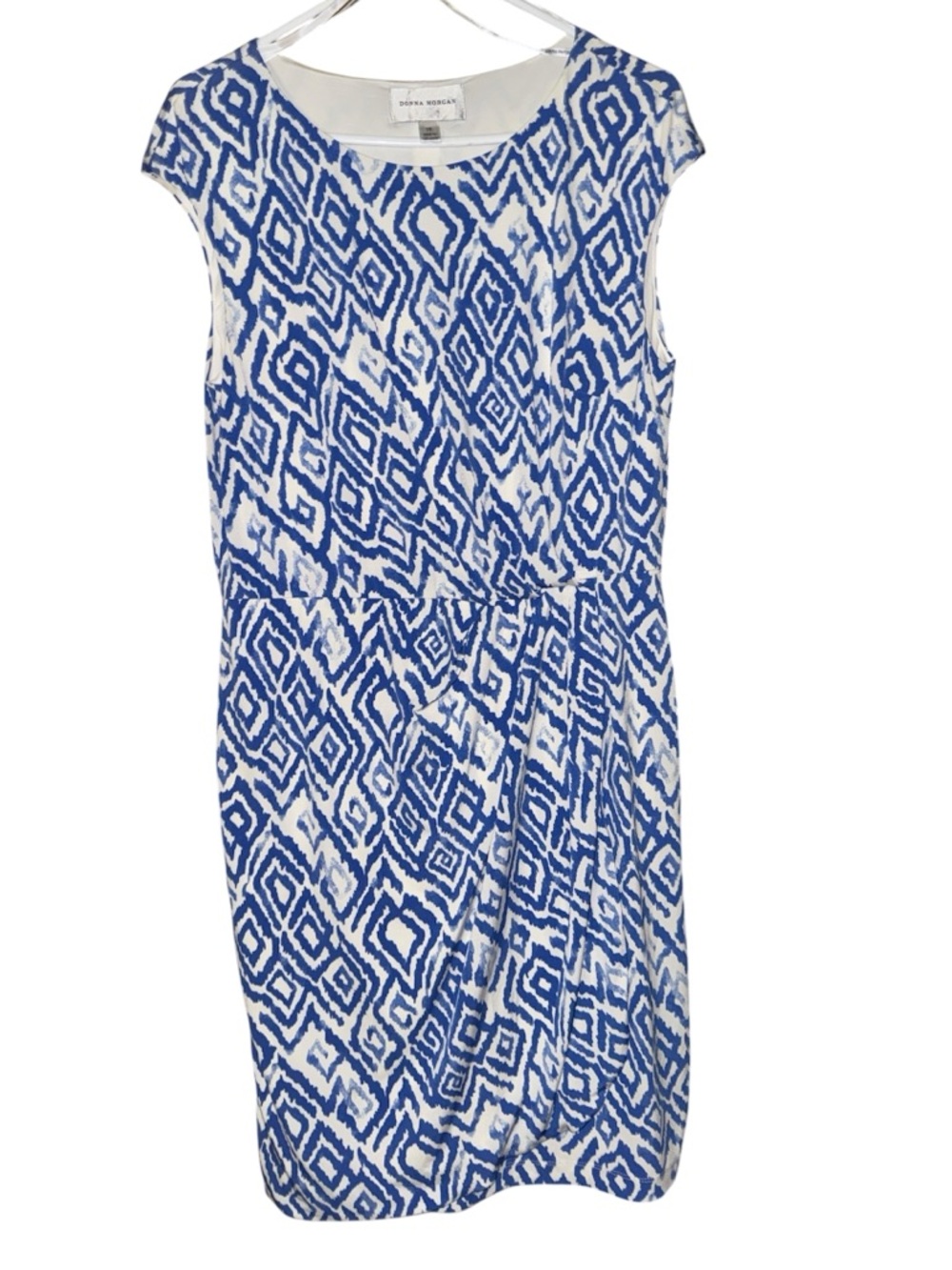 Donna Morgan Blue & White Geometric Dress | Size 14 - Picture 3 of 7